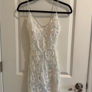 Elegant White Sequin Dress